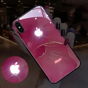 Light Up Phone Case Red Fuchsia Marble Aesthetic