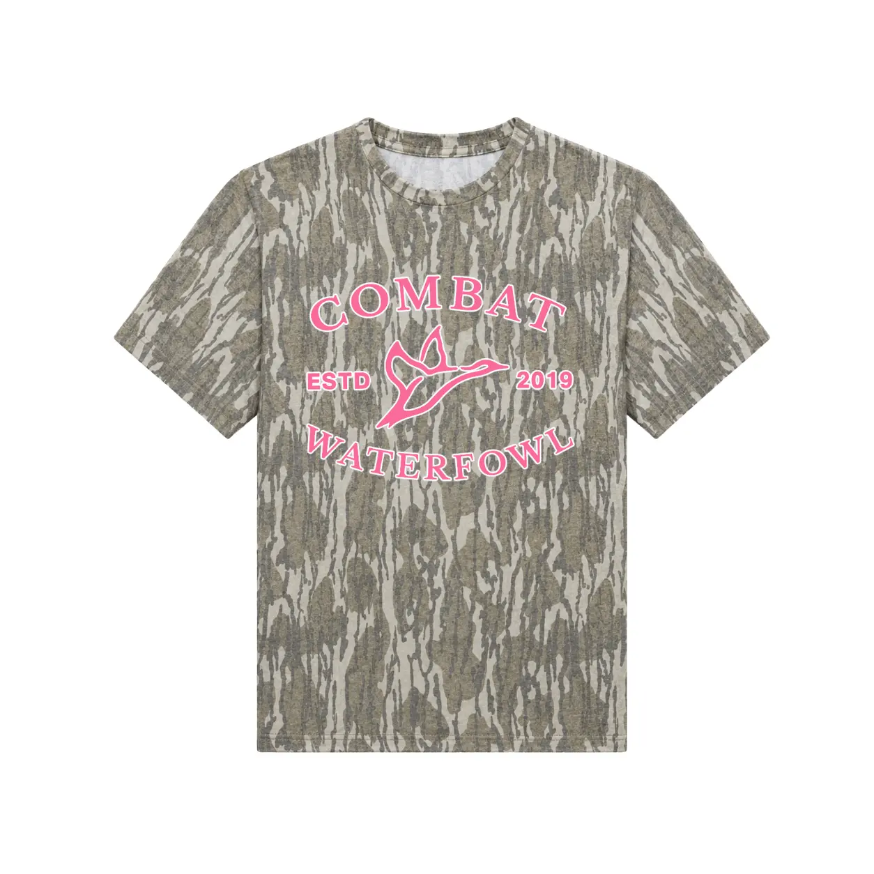 Women's Outdoor Combat Waterfowl Camo Graphic T-Shirt, Pink Duck Hunting Tops
