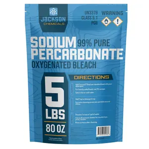 Sodium Percarbonate | 99.9% Pure Oxygen Bleach Powder | Laundry Stain Remover | Whitener | Detergent |Dishwasher Clean | Deodorizer | 5 lbs |