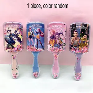 K-Pop Hunter Girl Square Comb, High-Quality Long Handle Sandfall Detangling Hairbrush, Cute Cartoon Universal Hair Styling Combs, Stylish and Durable, Hair Care Tool