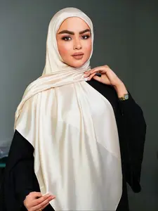 Women's Fashion Soft Solid Color Headscarf 90x180cm, New Silk Satin Scarf, Elegant and Stylish Accessory for All Seasons Modesty muslim hijab