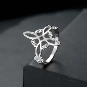 Stainless steel ring golden/silver witch knot ring multi-size couple ring ladies daily wear gift