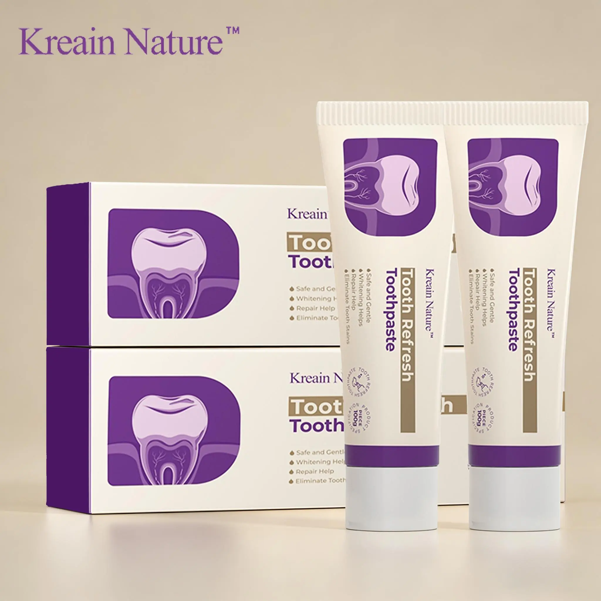 Kreain Nature 2 Fresh Breath Care Toothpaste Too embarrassed to smile with yellow teeth? Brush with this for clean teeth and renewed confidence. Natural ingredients gently care for teeth and gums, improving gum health.