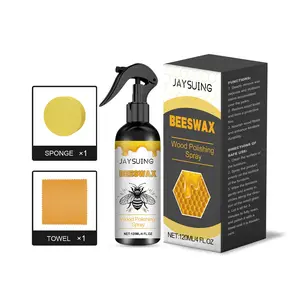 Jakehoe Wood Polish Beeswax Spray – Natural Restorer for Furniture, Cabinets & Floors, Deep Nourishing Shine, Removes Stains & Odor, Lemon Scent, EDTA & Citric Acid Formula – Easy to Use, Household, Stain Remover