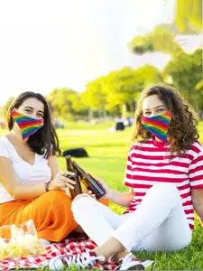 2-Pack Rainbow Striped Vibrant Large Hair Scarves, Summer Scarf, Pride Month Celebration Accessories, Headscarves, Head Wraps, Bandanas, Perfect for Outdoor Events
