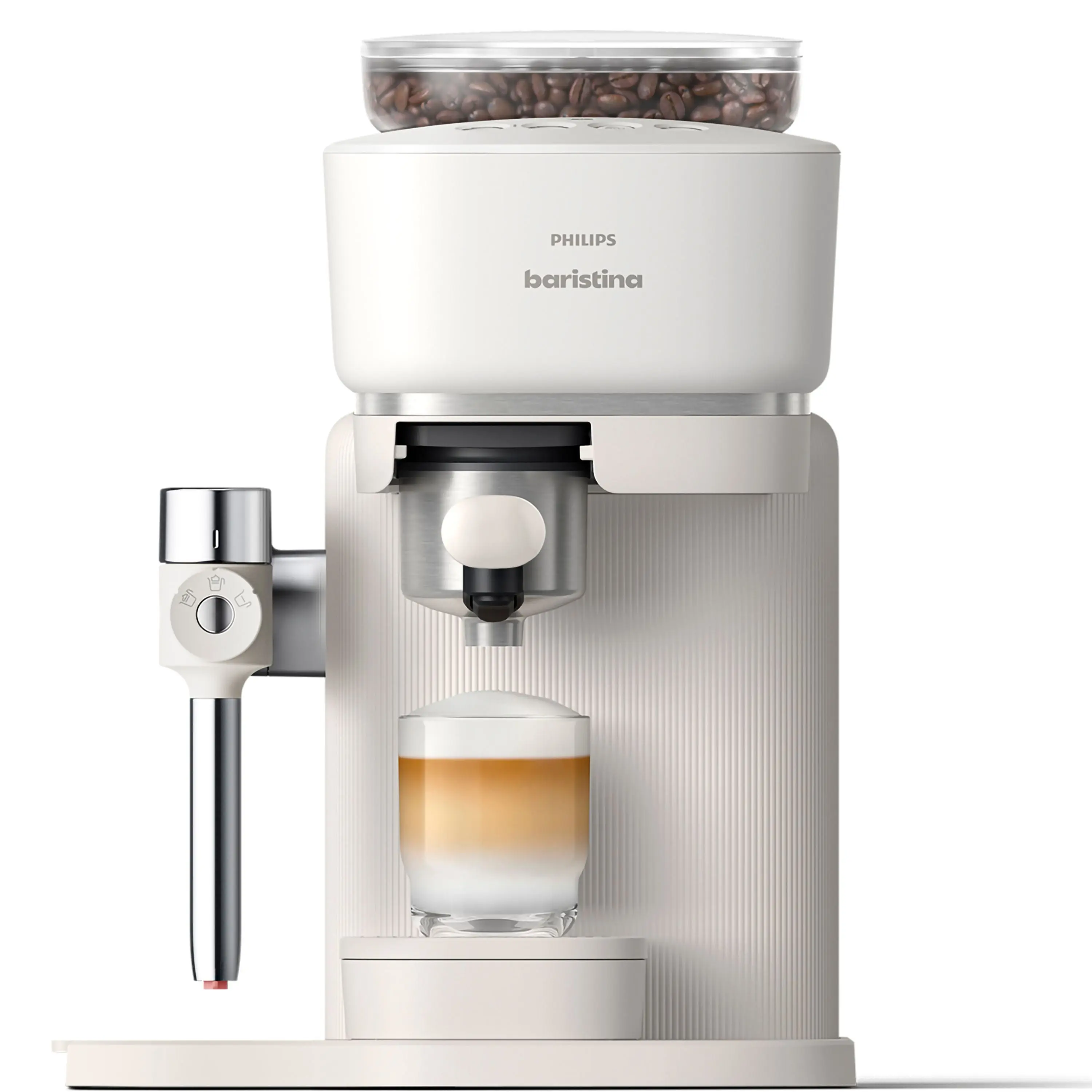 PHILIPS Baristina Compact Automatic Espresso Machine - Whole Bean Coffee Maker with Smart Wand Milk System for Espresso, Cappuccino, Café-Style Drinks