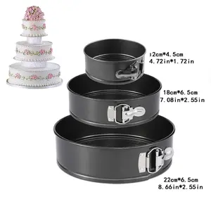 Non-Stick Round Cake Molds Set with Lock, 18/20/22cm Baking Tools for Christmas Halloween Easter Valentine's Day, Multifunctional Holiday Bakery Accessories