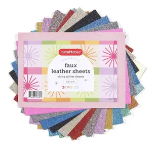 Incraftables Glitter Faux Leather Sheets for Crafts 20 Pieces. Assorted Faux Leather Sheets for Cricut (8.3”x11”). Best Fauxs Leather Sheets for Earrings & Arts. PU Leather Fabric for Adults & Kids