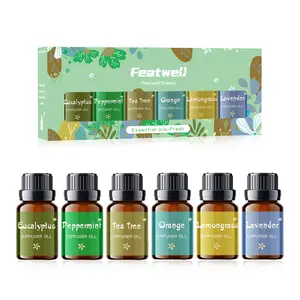 Essential Oils Aromatherapy Set (No Diffuser) -6 Oils For Diffusers, Home Care, Candle Making Scents, Fragrance, Humidifiers(10mL)