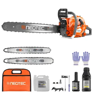 NEOTEC 58cc/62cc/68cc Gas Powered Chainsaw 2-Cycle Handheld Petrol Gasoline Chain Saw for Tree Felling Forestry Logging with Gloves & Accessories Backyard Storm Cleanup