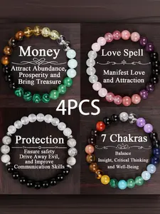 This 4-piece lucky charm bracelet set, High Quality Bracelet, features a bohemian style and is a beaded bracelet suitable for couples. It's the perfect jewelry gift for mothers and lovers, symbolizing good fortune and wealth. Boho Style Bracelet