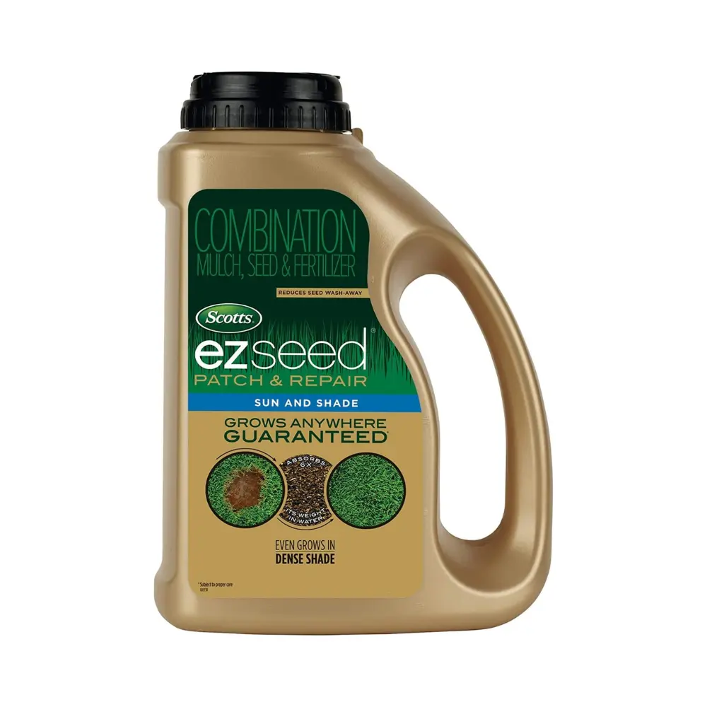 Scotts EZ Seed Patch & Repair Sun-Shade Combination - Mulch, Grass Seed, Garden Fertilizers for Bare Spot Repair, 3.75 lb, Dense Shade, Repair Lawn Damage