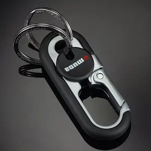 Men's Anti-Lost Keychain, Creative Bottle Opener Dual Ring Design, Business Waist Hanging Car Key Holder, Durable & Stylish Accessory, Portable Keychain