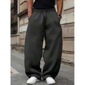 Men's Solid Color Drawstring Waist Pocket Loose Fit Casual Sweatpants