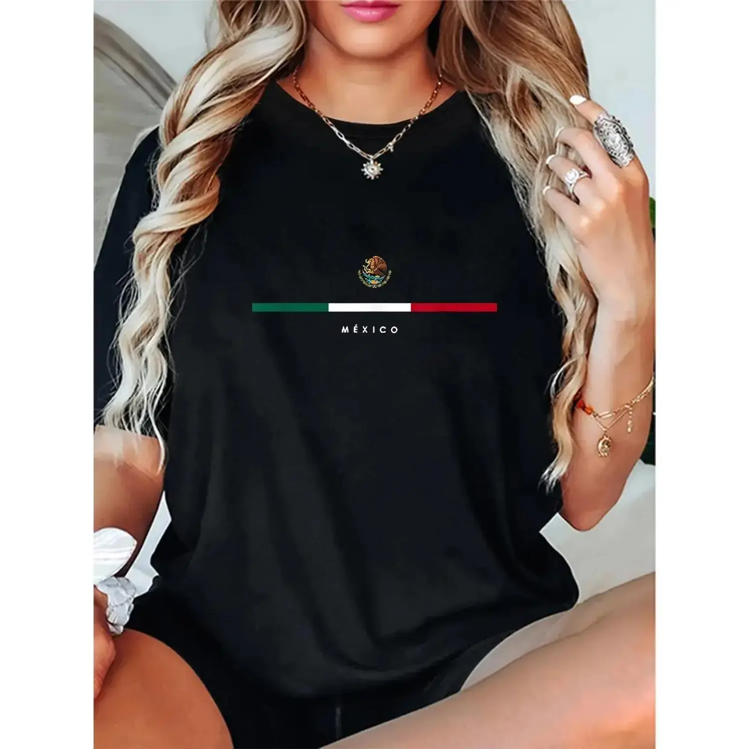Vintage Mexican Flag Celebratory TShirt Featuring Round Neck Design and Machine Washability
