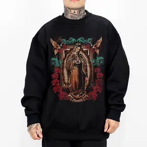 Virgen de Guadalupe Mexican Chicano Clothing, Cholo, Gangster clothes, Hoodies for men, Men's clothing, Streetwear, Lowrider, Graphic tee, Men gifts Oversized Shirt