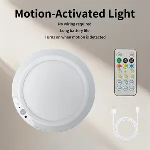 USB Rechargeable Ceiling Motion Sensor Light | RGB Atmosphere Night Light for Home, Hallway, Dorm (Auto On/Off)