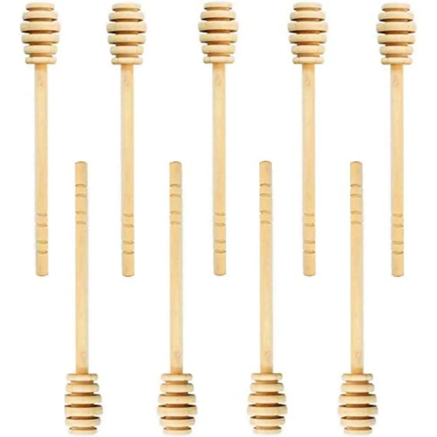 10 count  Honey Dippers Sticks,6 Inches Long Wooden Honey Dipper Drizzler Stirring Stick for Honey Jam Jar Dispense