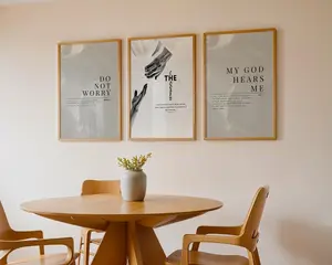Christian Wall Art Bundle 3 Scripture Posters Digital Download - Do Not Worry, My God Hears Me, The Chosen Bible Verse Prints