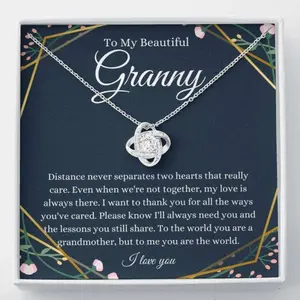 Grandmother Necklace, To My Granny Necklace, Gift For Grandmother From Granddaughter Grandson, Jewelry Message Card, Necklace Gifts For Birthday, Anniversary, Christmas Day, Thanksgiving 618