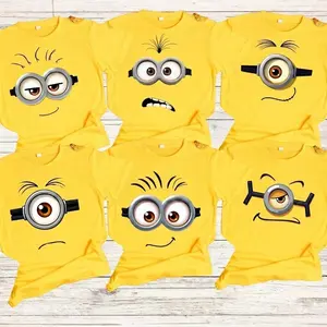 [FREESHIP] Minions Shirt, Minion Family Shirt, Funny Minions Shirt, Y2K Streetwear T-Shirt, Vintage Hip-Hop Sports Graphic, Casual Cotton Fit, Soft Comfortable Short Sleeve, Teen & Adult