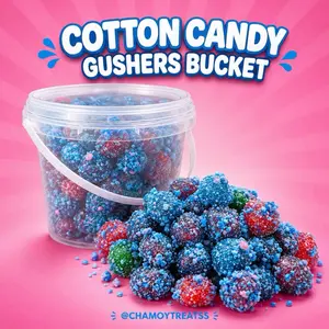 Cotton Candy Gushers Bucket - 1 Lb Sweet Candy