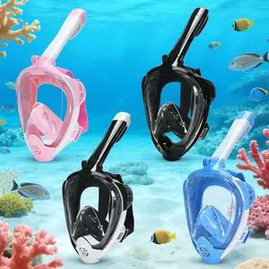 Full Face Snorkel Mask, Panoramic View, Latest Safety Breathing System, Dry Top System, Anti-Fog Silicone, Leak-Proof, Adult Snorkeling Gear, Diving Gear
