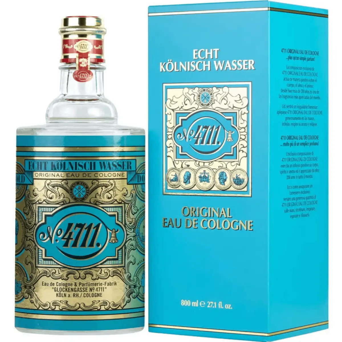 4711 by Maurer & Wirtz Fresh Original Unisex EDC Cologne - Lemon-Lime, Aromatic, Clean, Fougère, Fruit-Based Fragrance, 27.1 fl oz, New in Box, Lemon-Lime Unisex Fragrance, Aromatic Unisex Fragrance