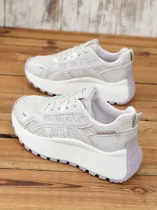 Women's Casual Sports Shoes, Skateboarding Shoes, Running Shoes, Trail Running Shoes, Height-Increasing Thick Sole, Comfortable, Breathable, Versatile, Party Shoes, Low Heel, Halloween Gift, Ramadan, Platform Running Shoes