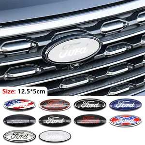 Ford Car Front Rear Emblem 12.5x5cm Replacement Part, 3D Badge Upgrade Decoration Sticker, Universal Car Tail Head Decal Ornament, Sticker For Cars