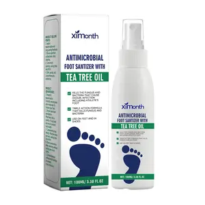 (4 bottles)Tea Tree Oil Foot Spray - Plantar Moisturizing Deodorant for Odor Control & Dry Feet Care, Natural Foot Sanitizer with Antifungal Properties,Ximonth Clear Foot Sanitizer Spray,for Foot & Shoe Freshness