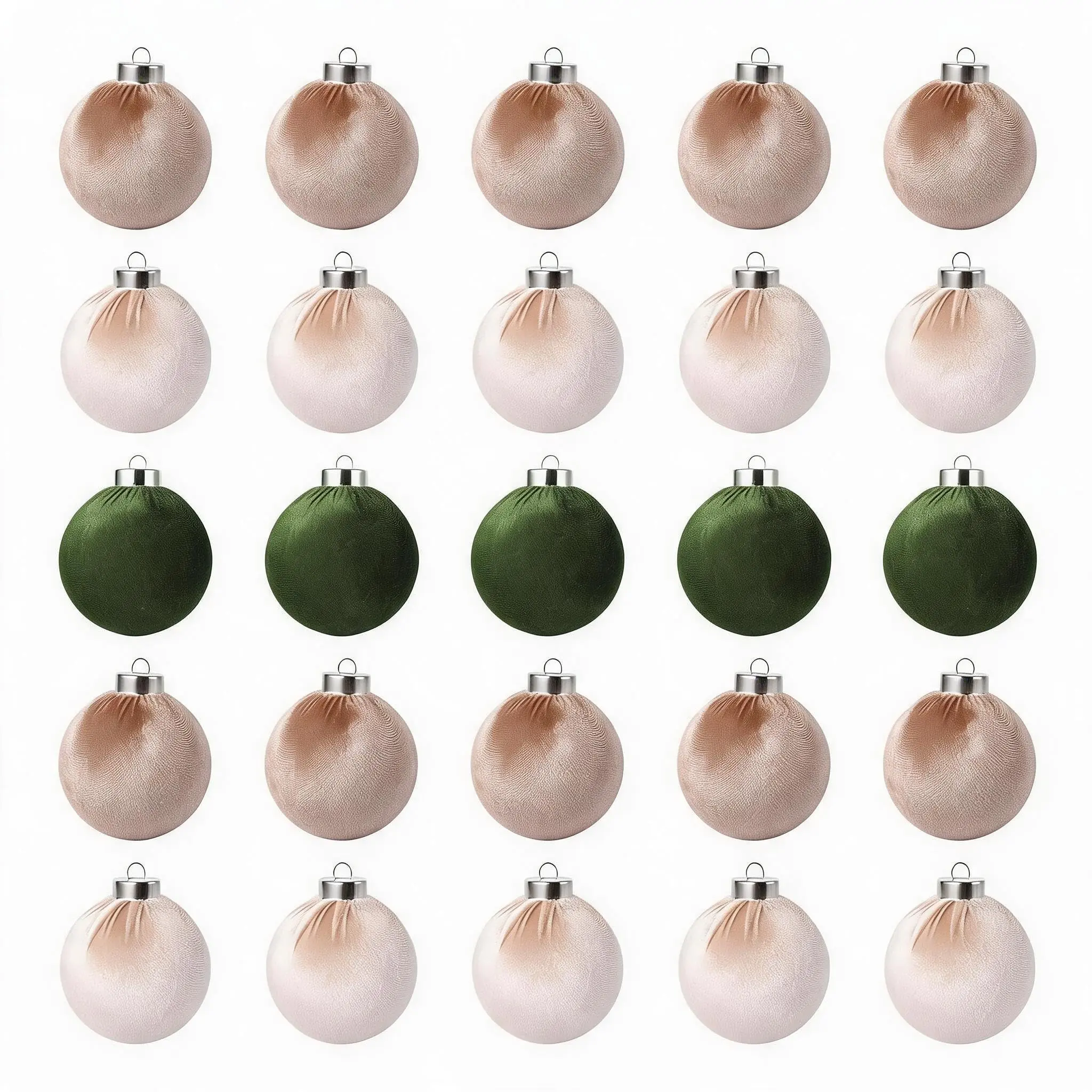 Shatterproof Soft Flocked Plastic Christmas Ball Ornaments Set - 25-Pack 3.15-Inch Traditional Hangable Baubles with Luxurious Smooth Fabric Finish for DIY and Home Decor Lovers, Parties, Xmas Tree
