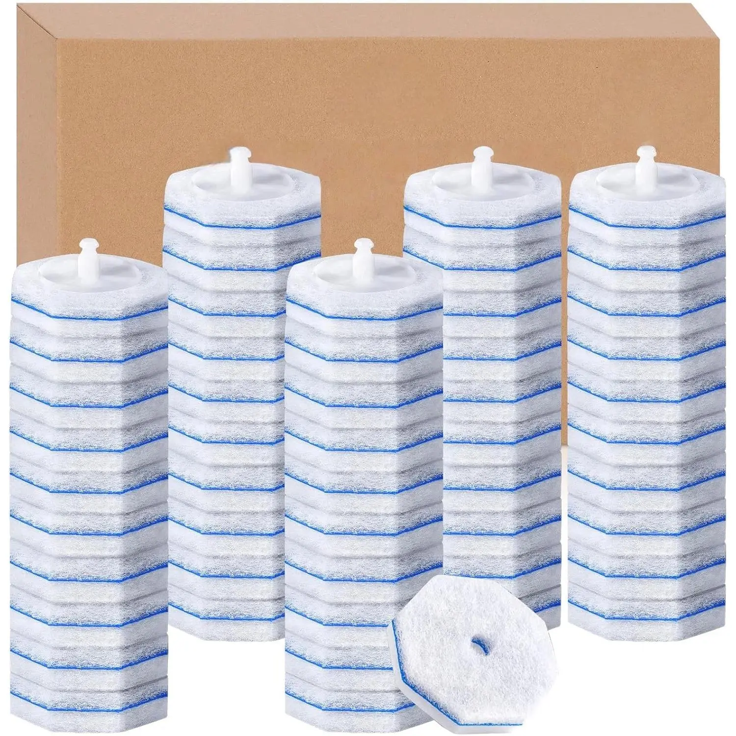 30/60pc Upgrade Disposable Toilet Brush,Disposable Toilet Cleaning Set with Holder & Refills,Bathroom Cleaning System  for Bathroom, Kitchen, Toilet, Window, Pool Summerwins