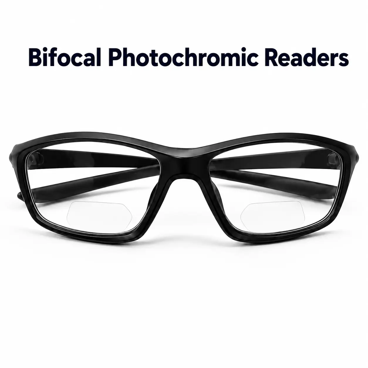 Bifocal Readers for Men Women, Lightweight Dual-Zone Reading Glasses with Clear Lenses, Built-In Magnification for Books, Menus and Phone, 2 Styles