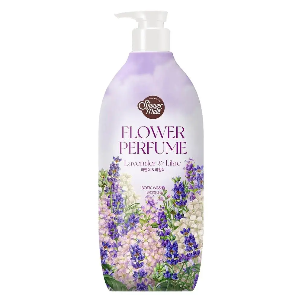 Shower Mate Flower Perfume Lavender & Lilac Body Wash 1200ml - Freesia & Jasmine Scented for Daily Shower Routines