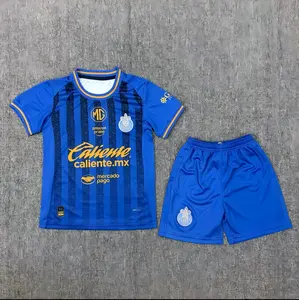 26/27 Chivas Away Third Kit Blue Youth Short Sleeve Soccer Jersey Set Casual Sportswear Football Uniform