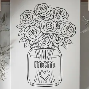 DTF Transfer Outline - Press & Paint Outline, Color your own DTF Print - Mother's Day -Coloring Activity - Sip and Paint  Party
