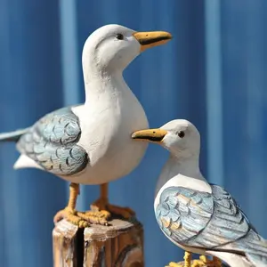 | 2 Pcs Nautical Decor Ocean Decor Seagull Statue Desktop Decor Ornaments Beach House Decorations Seaside Ocean Sailor Decoration