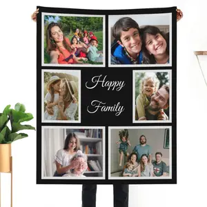 Customized Blankets with Photos Custom Blanket Family Picture  for Dad Mom Nana Kids Dogs Friends