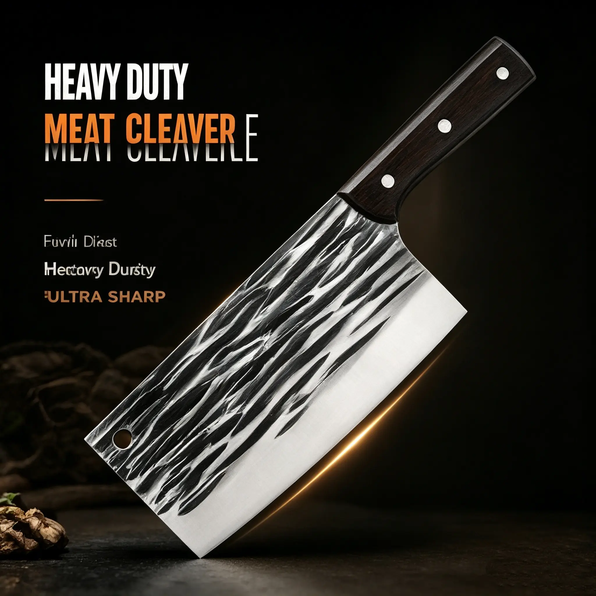 Viking Boning Cleaver Knife - 1-Piece Stainless Steel Meat Cutting Tool with Sheath, Versatile Kitchenware