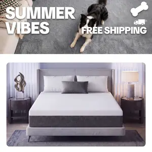 【Summervibes】Premium 10 Inch Grey White Sponge Mattress Noise Free Independent Sleep Design High Resilience Comfort Foam Mattress Breathable Air Circulation Mattress Non Slip Bottom Stable Placement Mattress