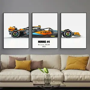 3pcs/set Unframed Racing F1 MCL60 Posters Formula 1 Canvas Painting Wall Art Prints Pictures For Living Room Bedroom Home Decoration