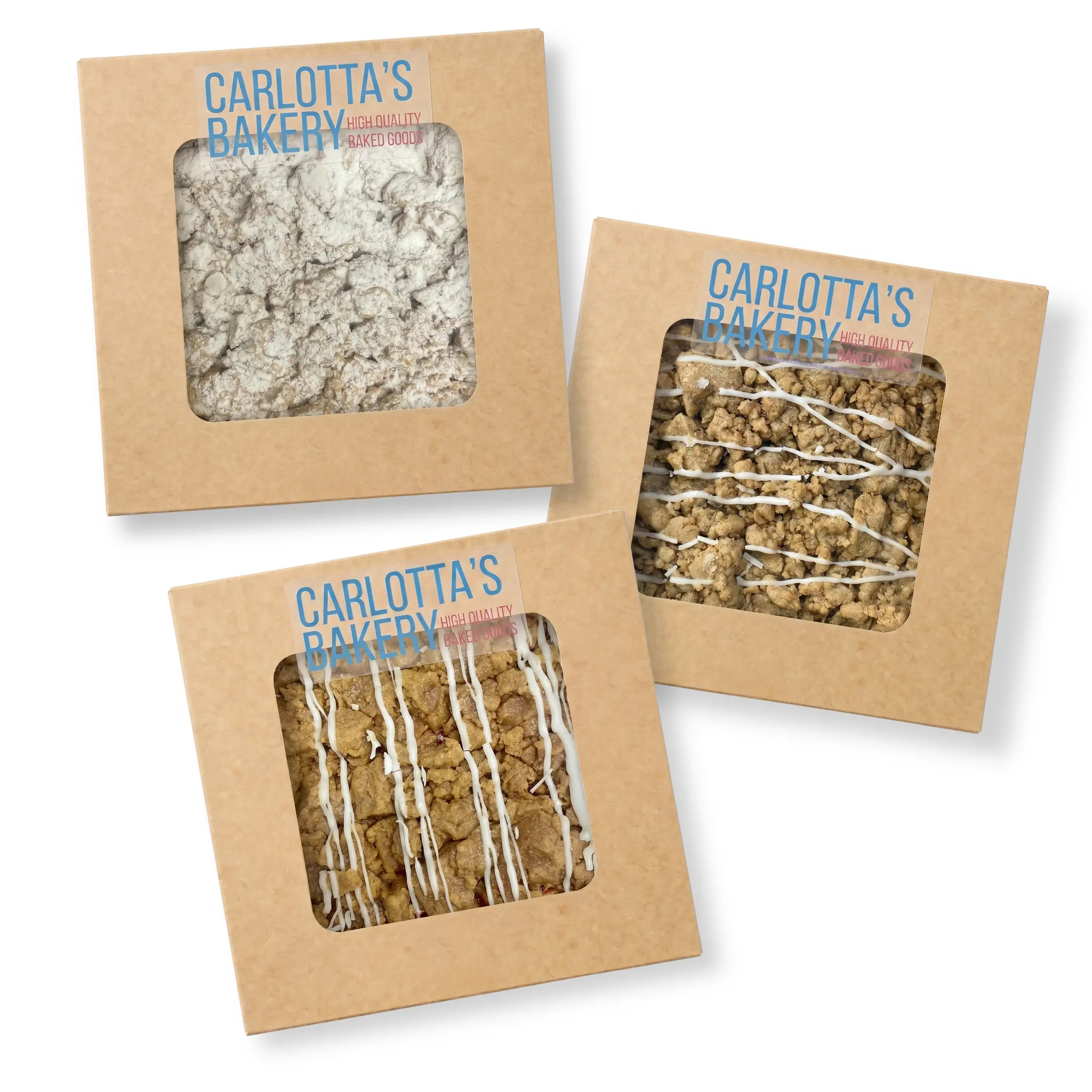 Carlotta's Bakery Crumb Cakes Trio Bundle: Raspberry, Old Fashioned and Blueberry