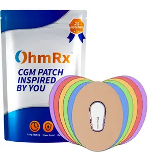OhmRx Dexcom G6 Adhesive Patches - Pack of 25 Multicolor Sensor Covers for Waterproof and Sweat Protection