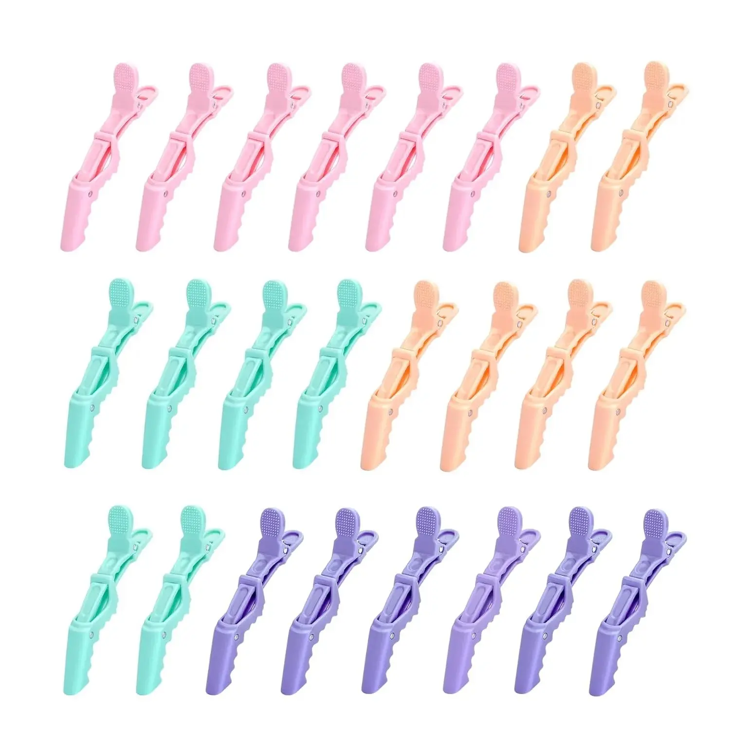24 Pcs Alligator Hair Clip for Styling Sectioning - Salon Hair Clip for Thick Hair, Plastic Hair Styling Clip with Wide Teeth & Double-Hinged Design (Colorful)