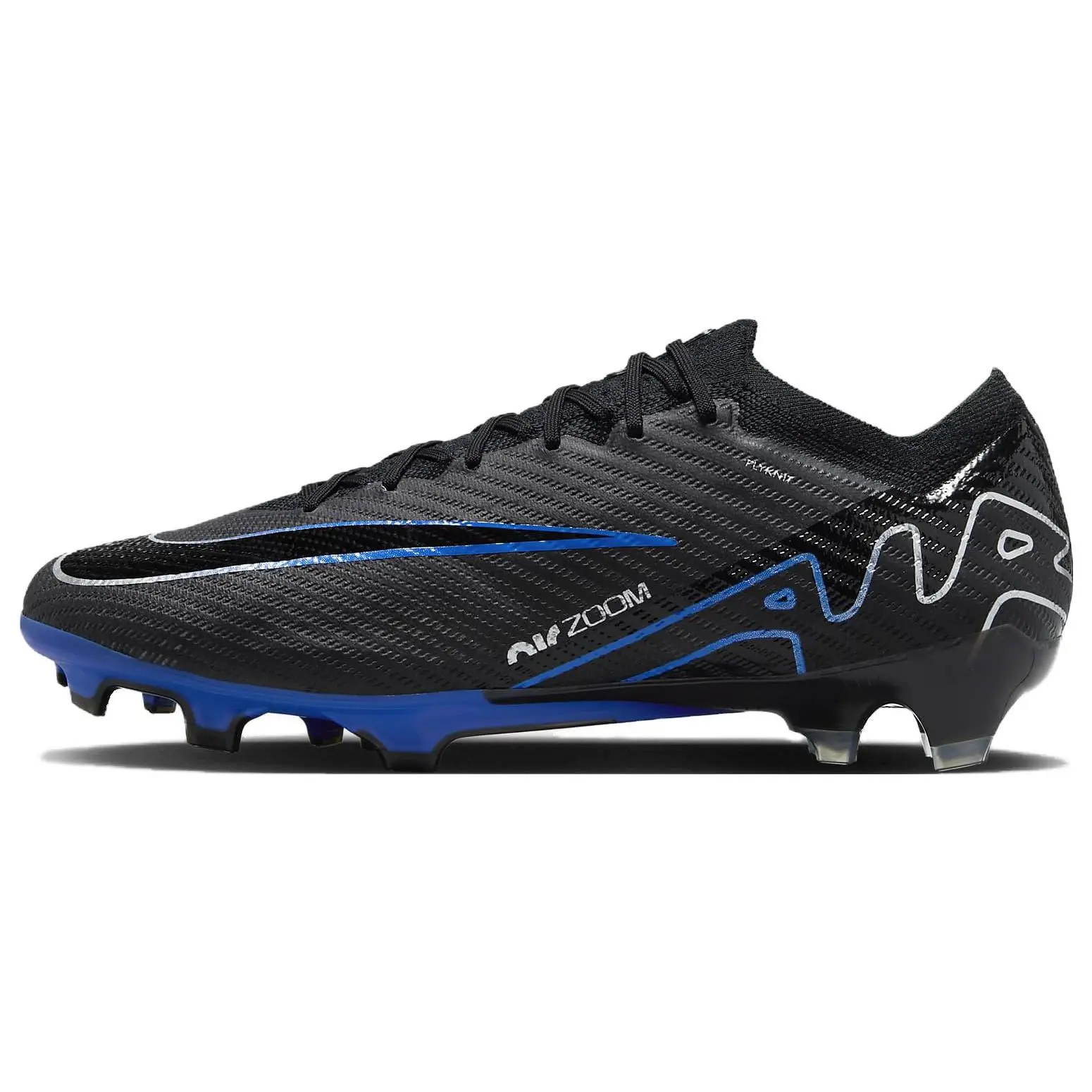 Nike Mercurial Vapor 15 Elite FG Shadow Pack Durable Non-slip Soccer Cleats Unisex Black Hyper Royal Chrome DJ4978-040