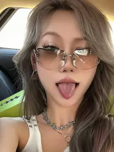 New Fashion Retro Oval Small Frame Glasses, Unisex Half Rimless Simple Versatile Daily Casual Wear Decorative Vintage Style Eyeglasses, Casual Style Eyewear