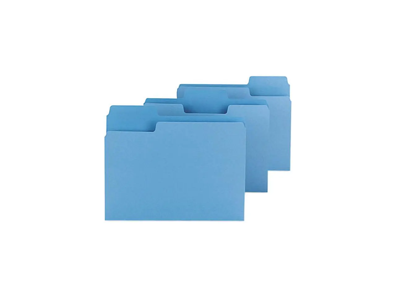Smead 11986 SuperTab Colored File Folders, 1/3 Cut, Letter, Blue, 100/Box