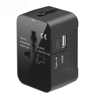1Pc qualified travel adapter, US/European Union/UK/Australia plug, global unified design, universal interface mobile phone tablet wall charger, covering more than 150 countries, suitable for iPhone, Samsung, Xiaomi, Android,