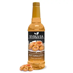 Syruvia Butterscotch Coffee Syrup - 25.4 fl oz. Premium Coffee Flavoring Syrup. Kosher, and Gluten-Free. Perfect for Drinks, Sodas, Shakes & Desserts